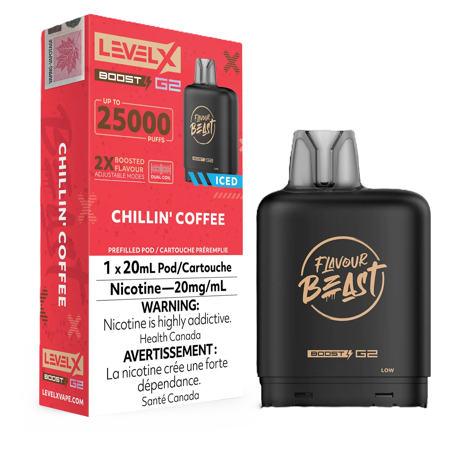 Flavour Beast Level X Boost G2 25K Pod - Chillin&#39; Coffee Iced
