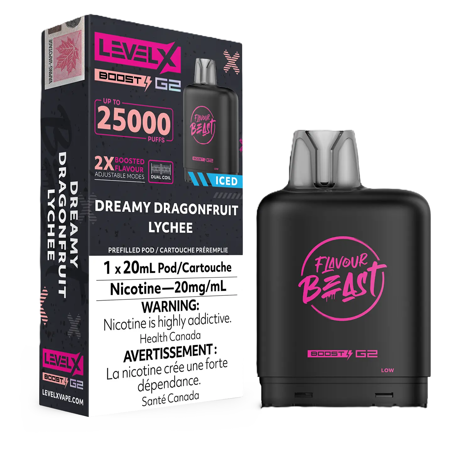 Flavour Beast Level X Boost G2 25K Pod - Dreamy Dragonfruit Lychee Iced
