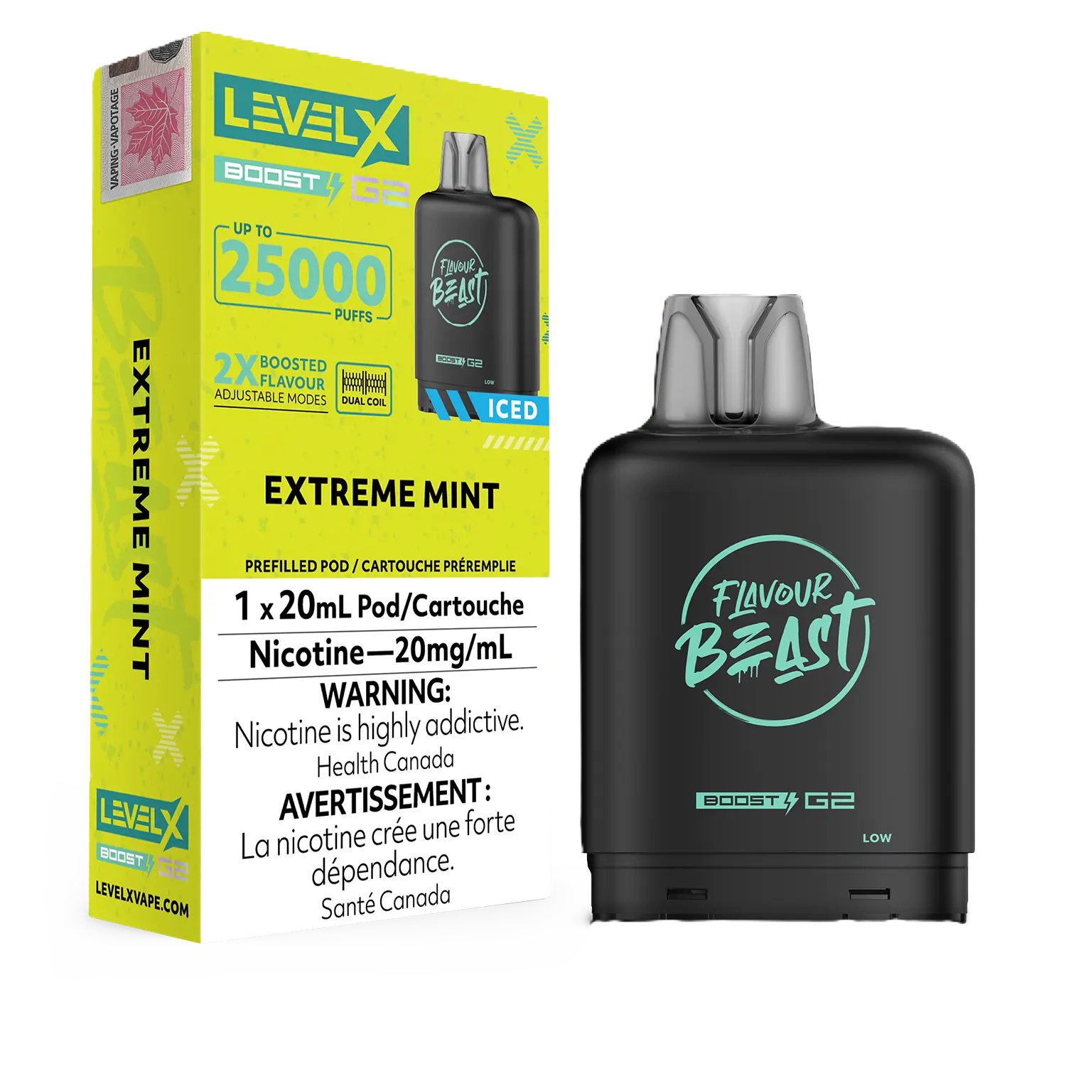 Flavour Beast Level X Boost G2 25K Pod - Extreme Mint Iced