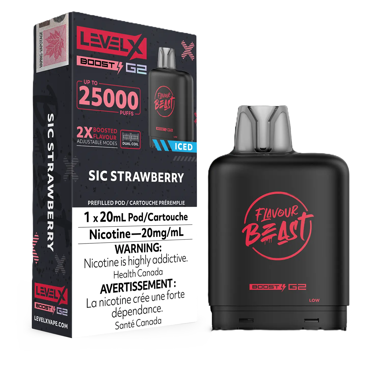 Flavour Beast Level X Boost G2 25K Pod - Sic Strawberry Iced