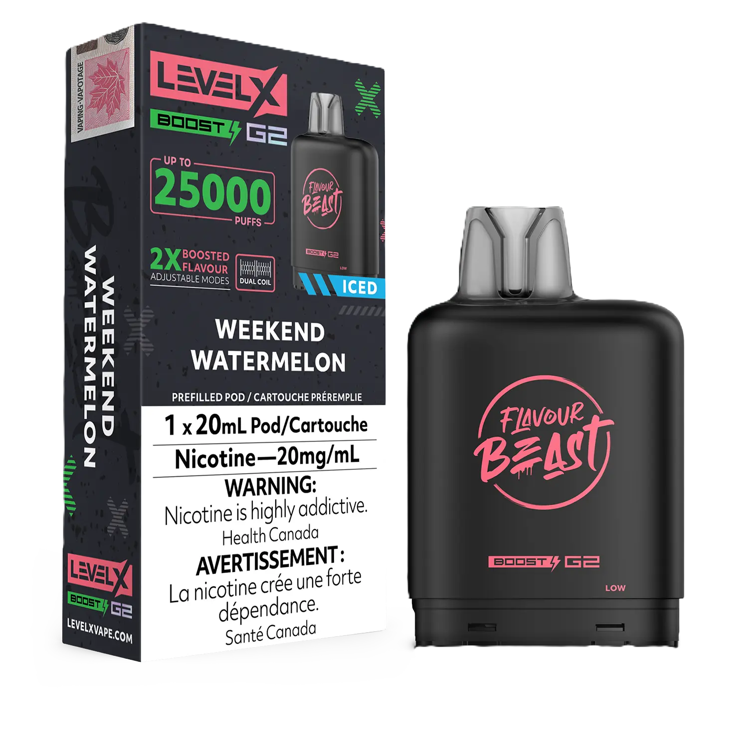 Flavour Beast Level X Boost G2 25K Pod - Weekend Watermelon Iced
