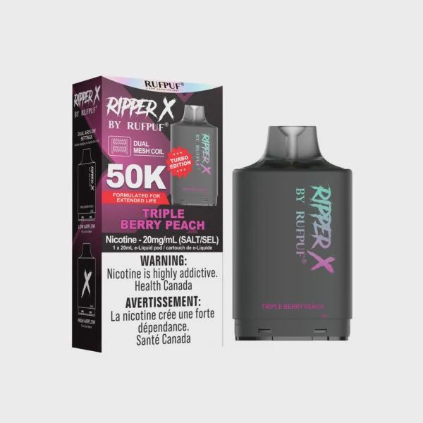 RufPuf Ripper X 50K Pod - Triple Berry Peach