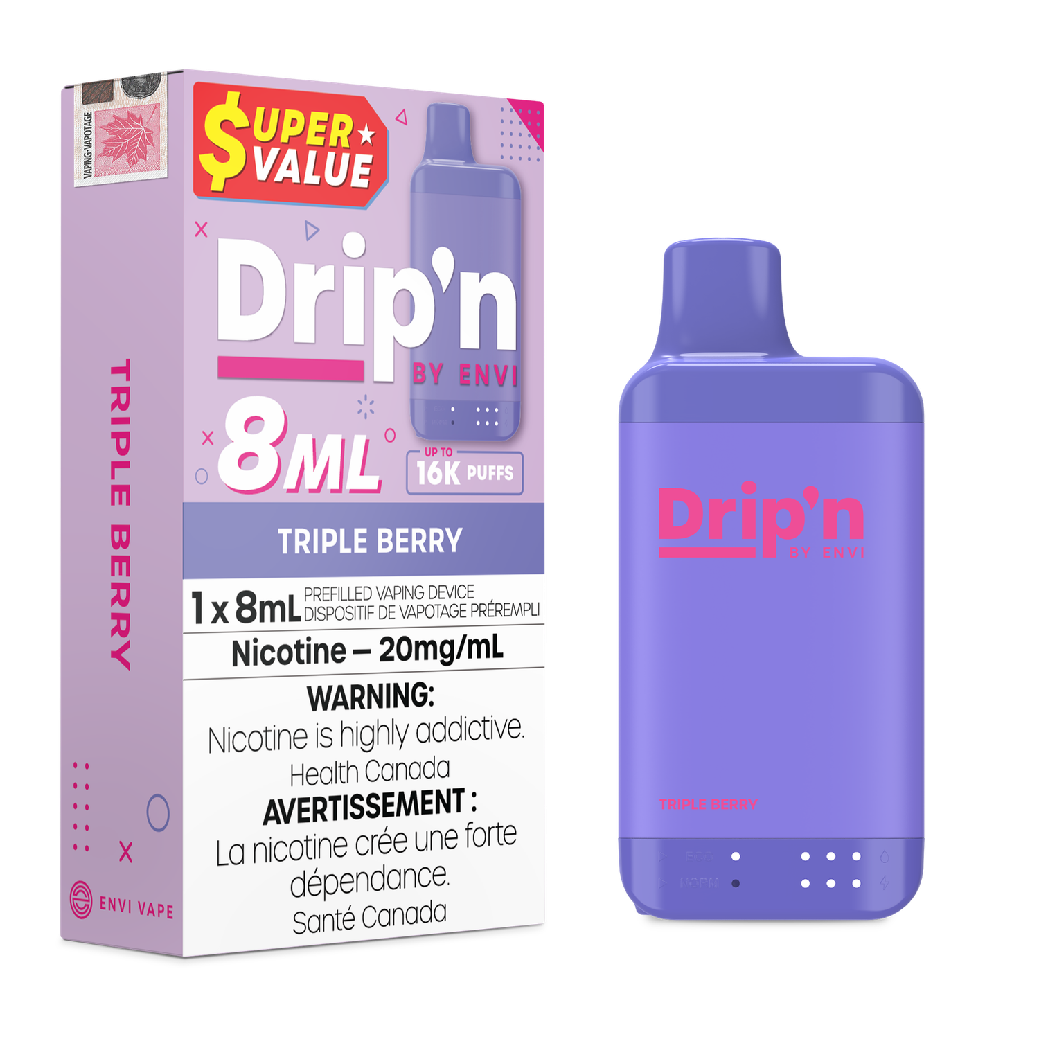 Drip&#39;n 8ML 16K - Triple Berry