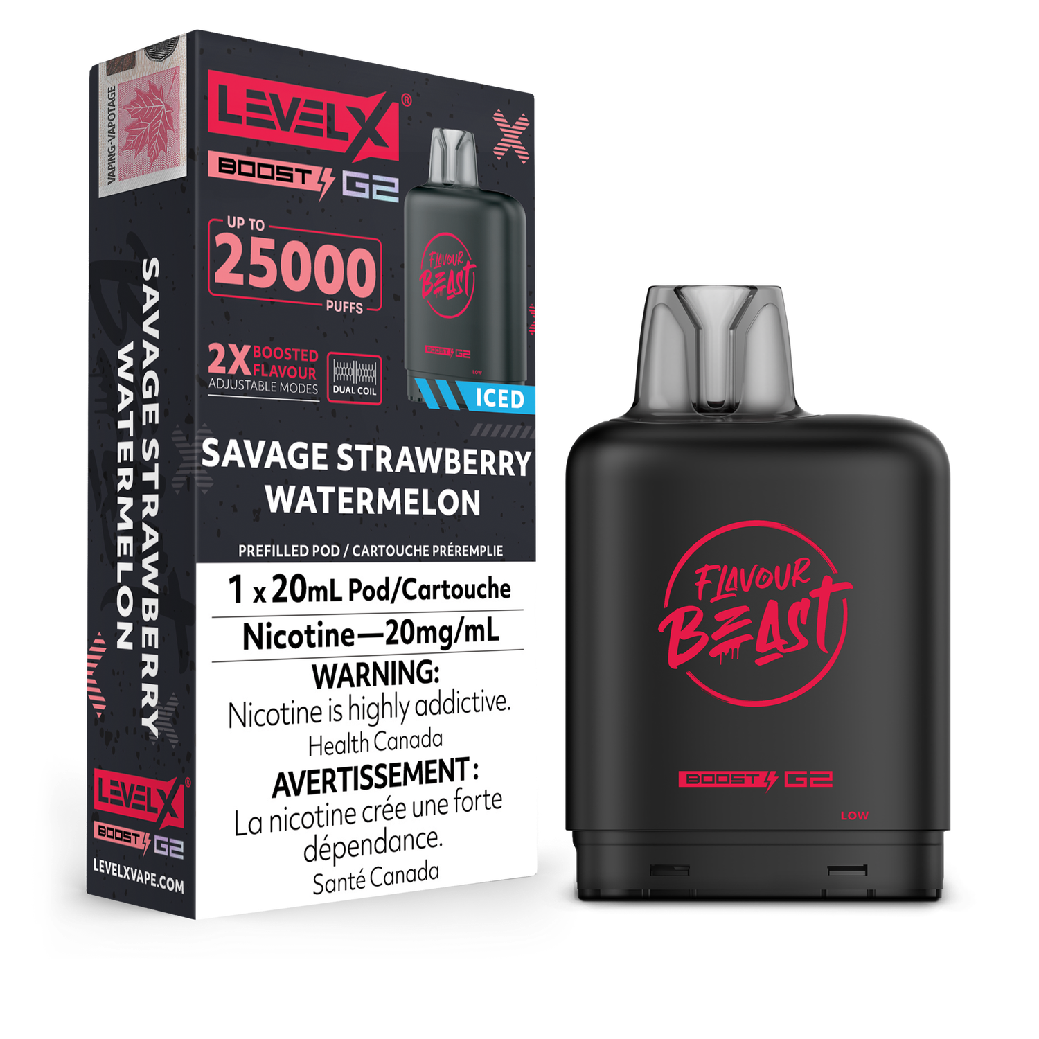 Flavour Beast Level X Boost G2 25K Pod - Savage Strawberry Watermelon