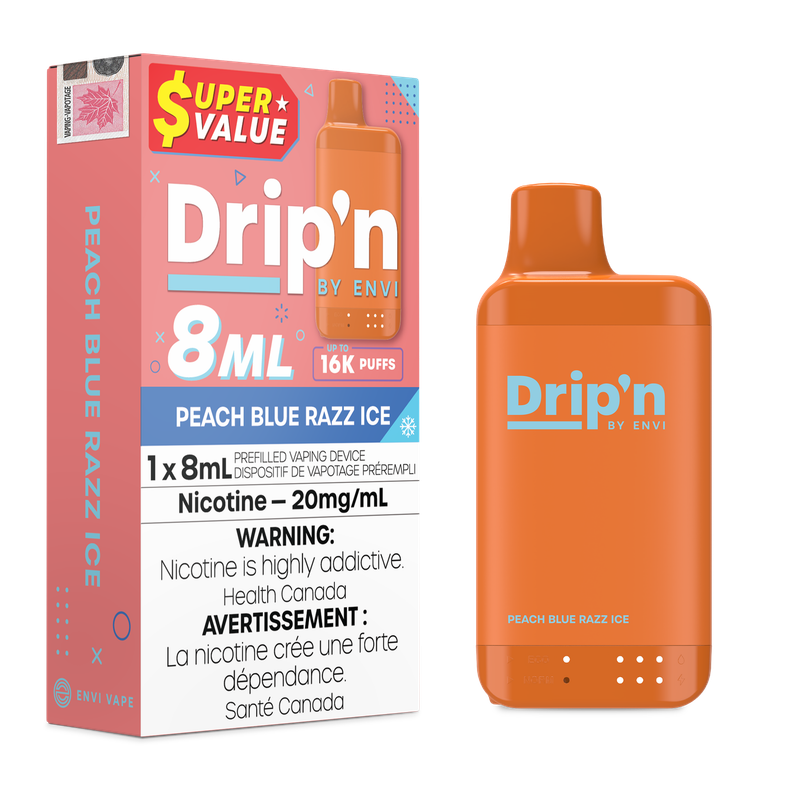 Drip&#39;n 8ML 16K - Peach Blue Razz Ice