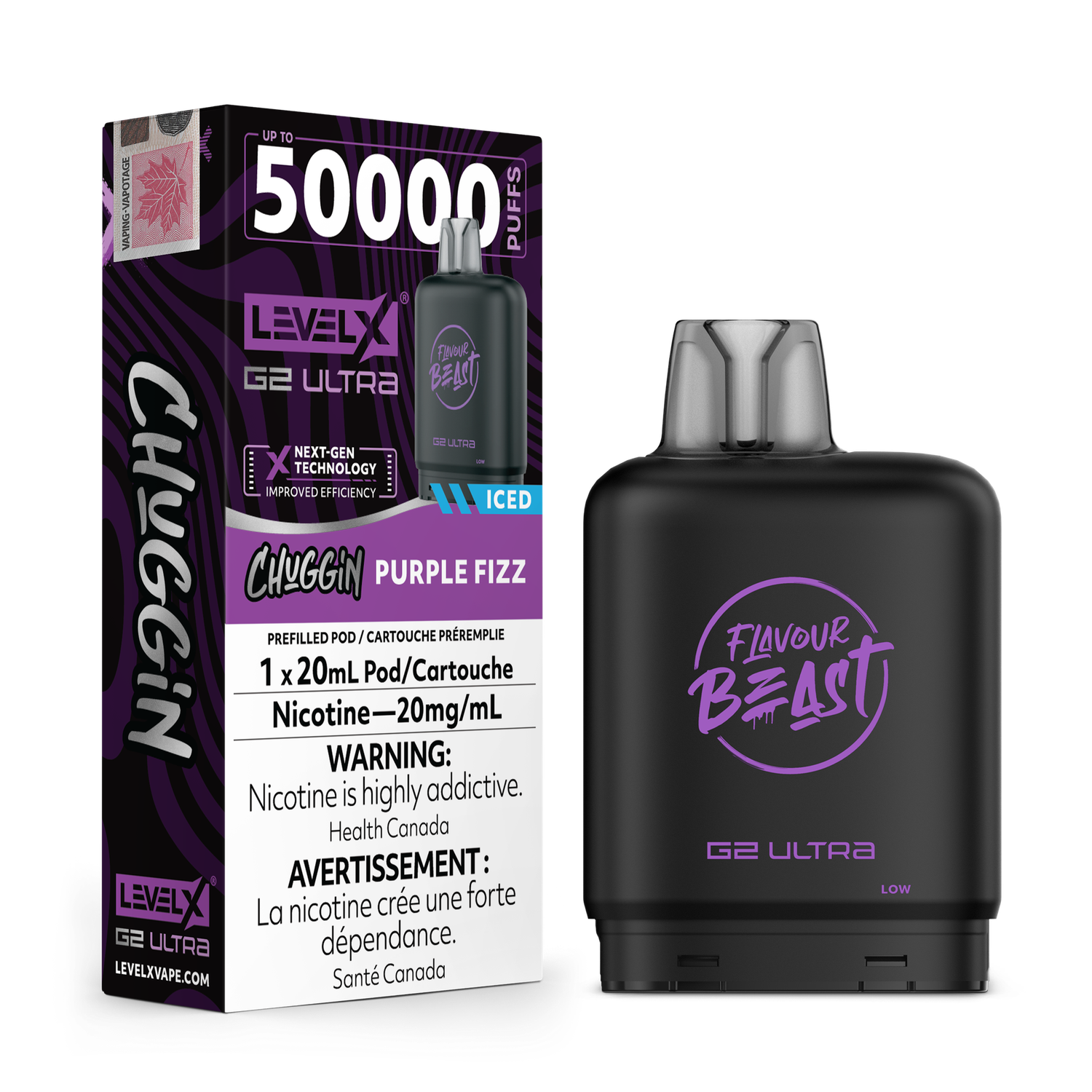 Flavour Beast Level X G2 Ultra 50K Pod - Chuggin Purple Fizz