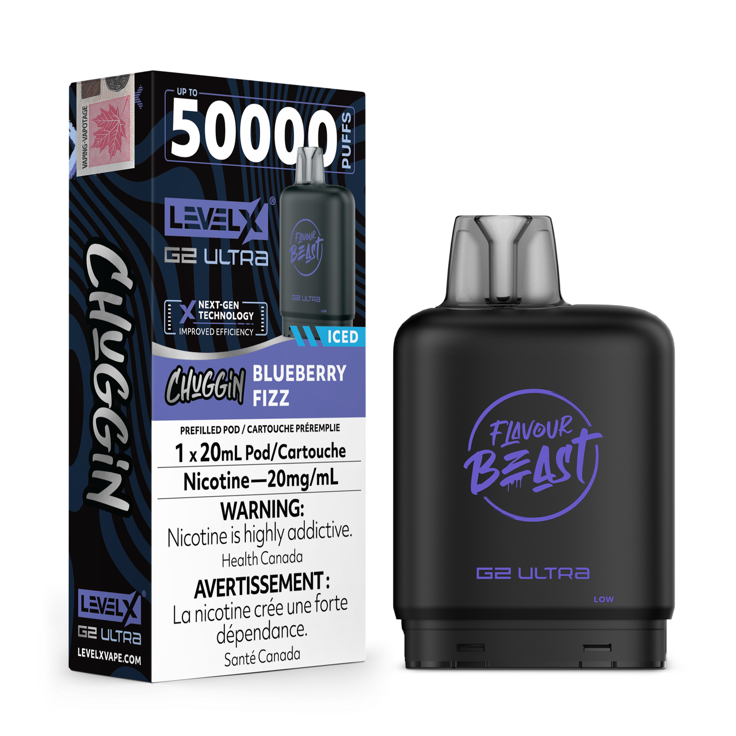 Flavour Beast Level X G2 Ultra 50K Pod - Chuggin Blueberry Fizz