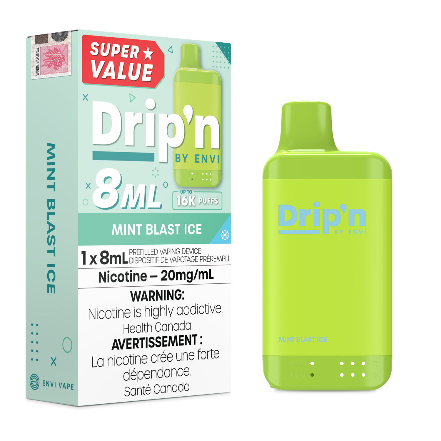 Drip&#39;n 8ML 16K - Mint Ice Blast