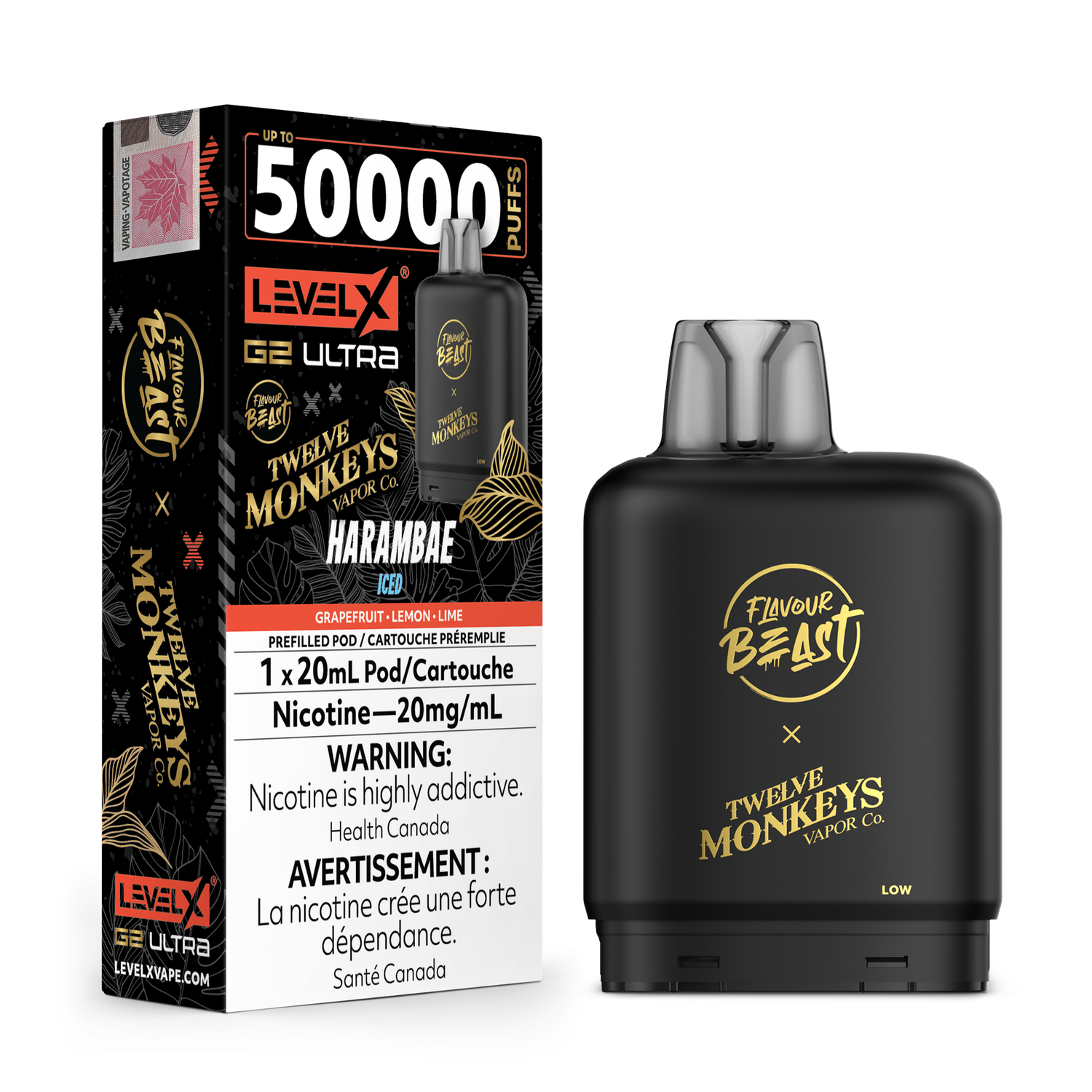 Flavour Beast Level X G2 Ultra 50K Pod - Harambae Iced