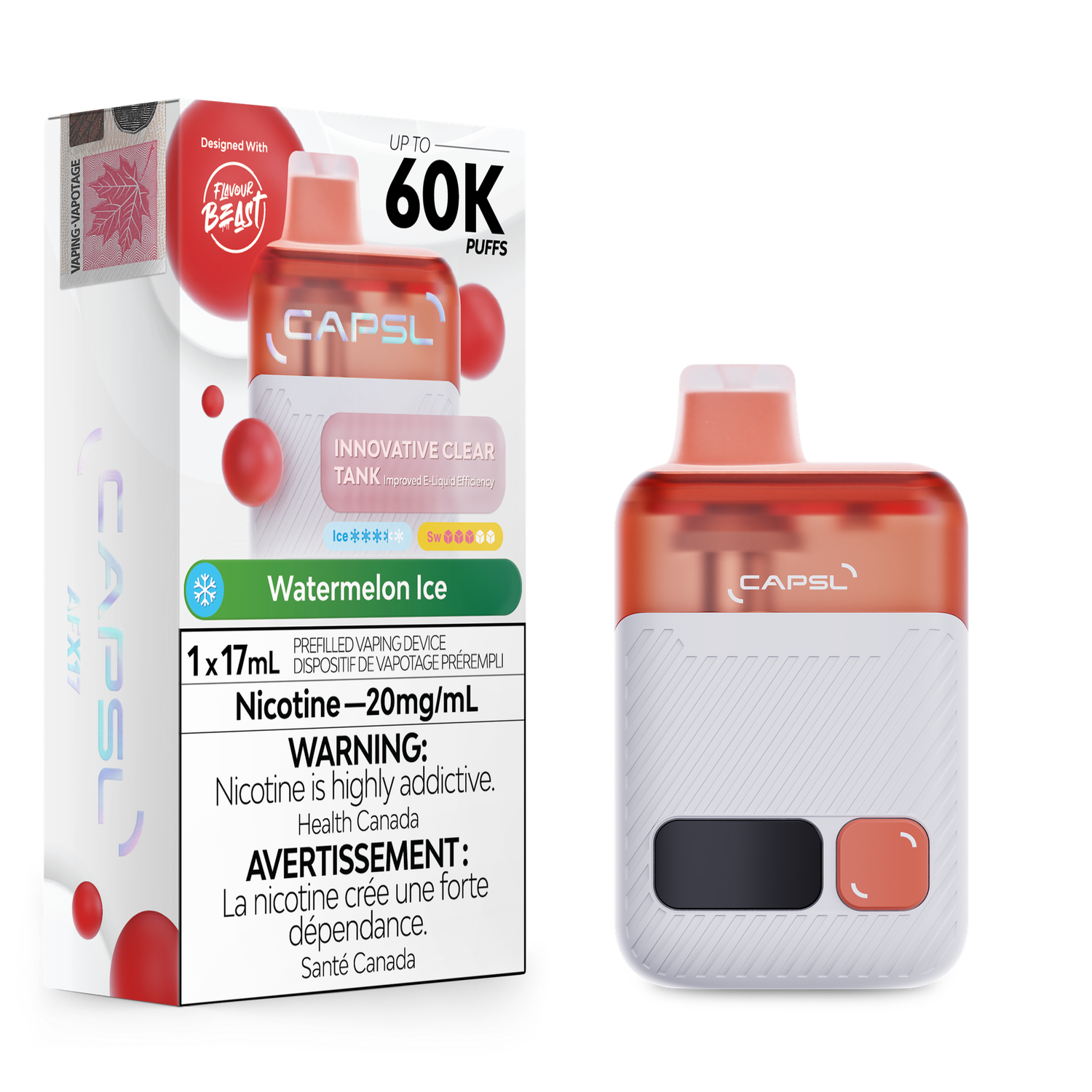 CAPSL 60K By Flavour Beast - Watermelon Ice