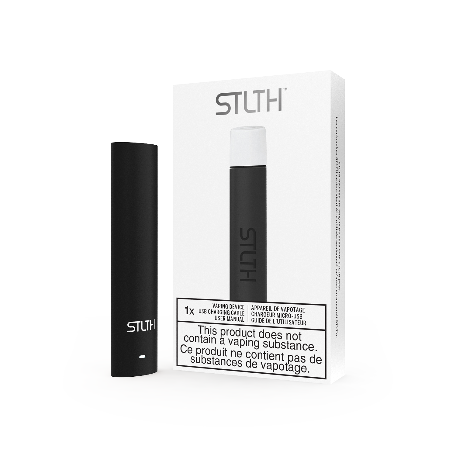 STLTH Device Only (470 mAh) - Rubberized Edition, Colour: Black