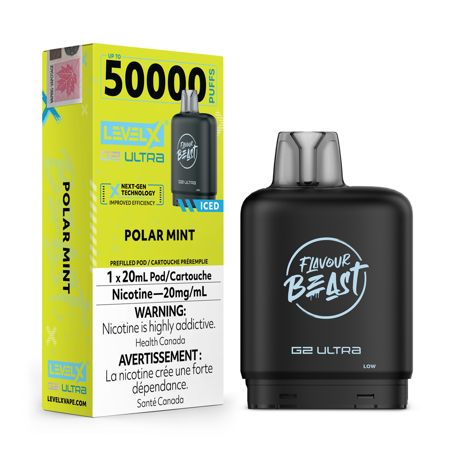 Flavour Beast Level X G2 Ultra 50K Pod - Polar Mint