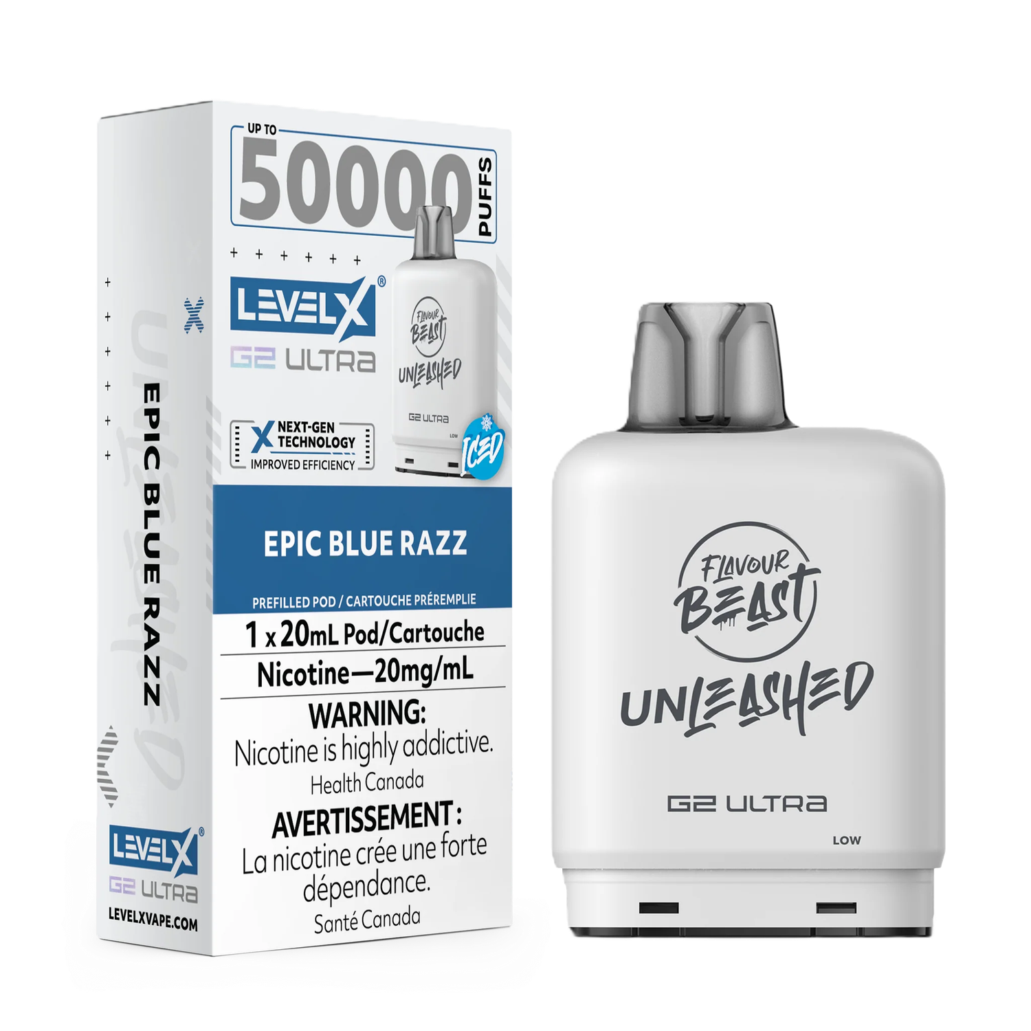 Flavour Beast Level X G2 Ultra Unleashed 50K Pod - Epic Blue Razz