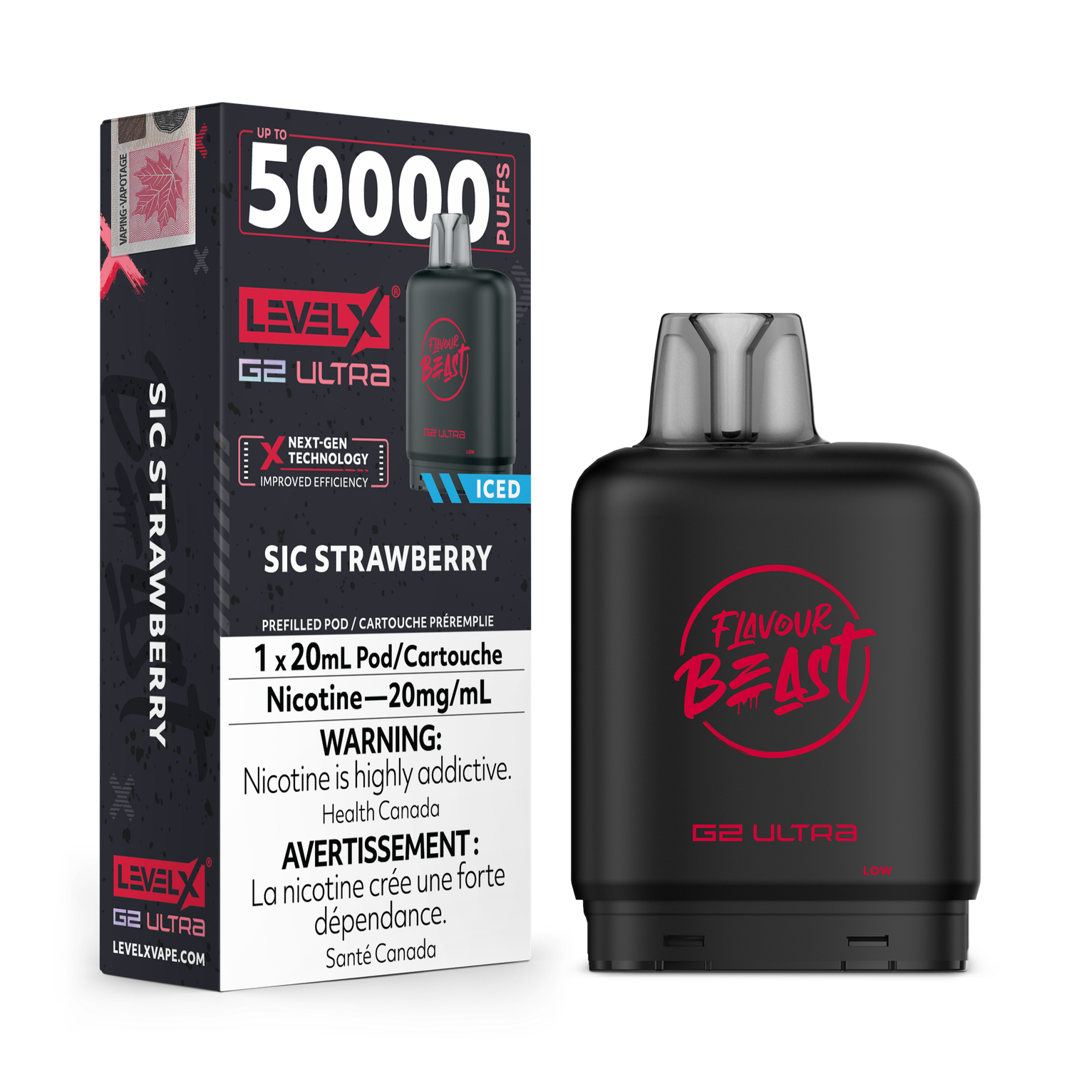 Flavour Beast Level X G2 Ultra 50K Pod - Sic Strawberry