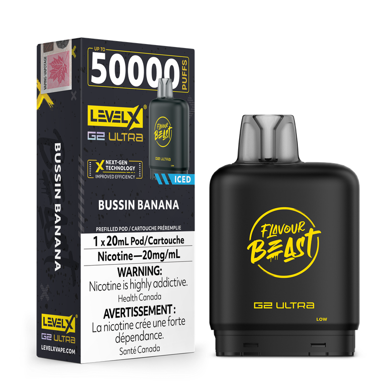 Flavour Beast Level X G2 Ultra 50K Pod - Bussin Banana Iced