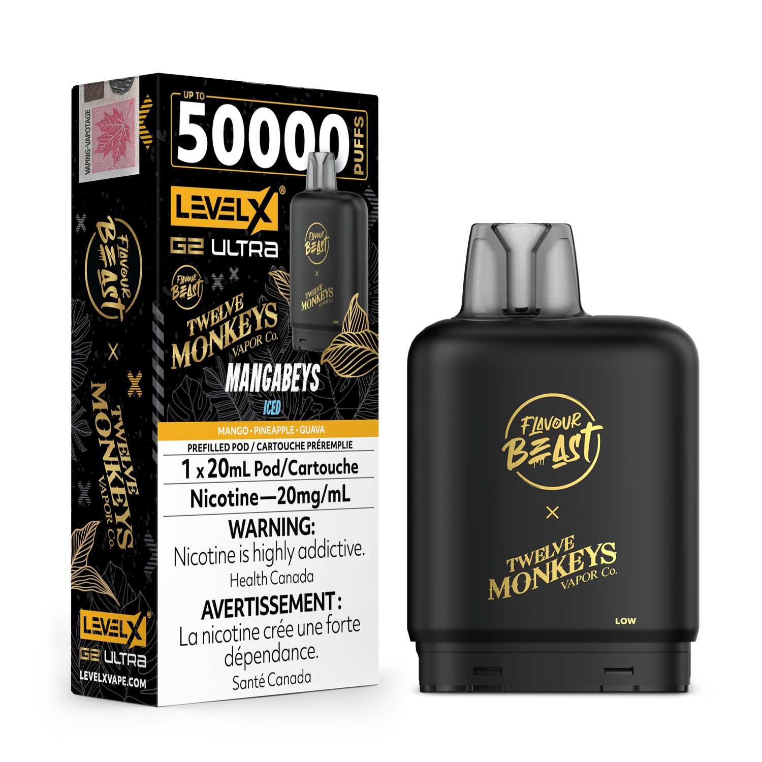 Flavour Beast Level X G2 Ultra 50K Pod - Mangabeys Iced