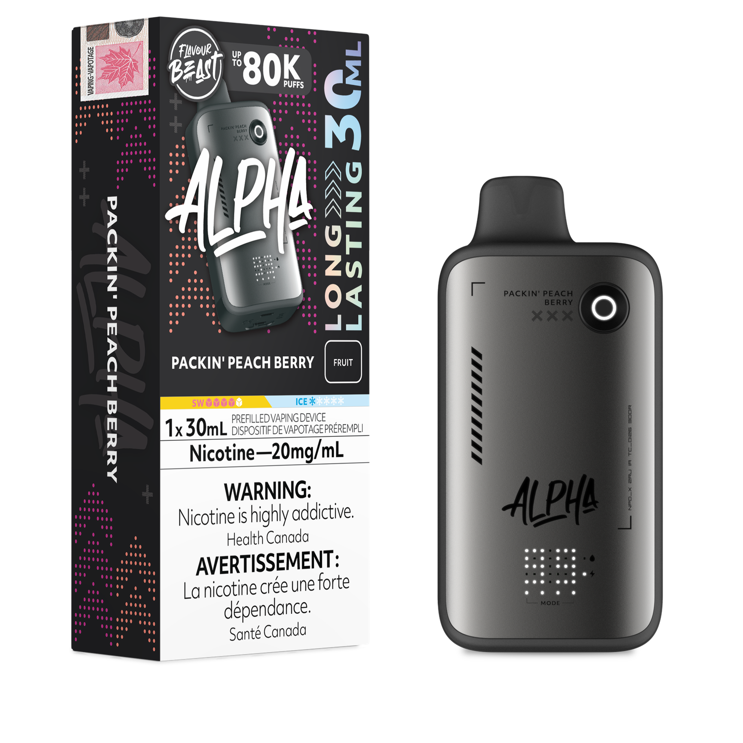 Flavour Beast Alpha 80K - Packin' Peach Berry