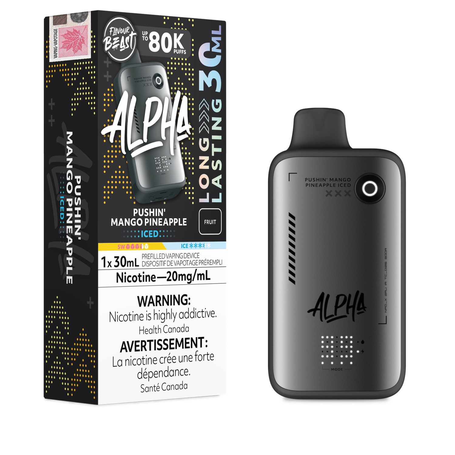 Flavour Beast Alpha 80K - Pushin' Mango Pineapple Iced