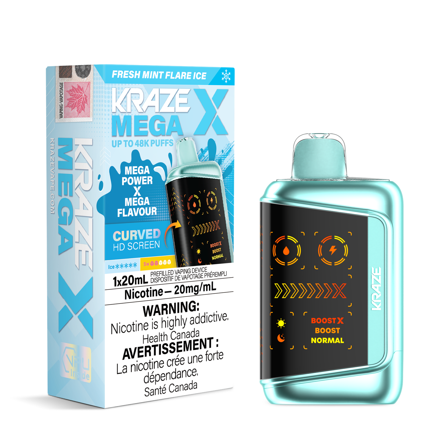 Kraze Mega X 48K - Fresh Mint Flare Ice