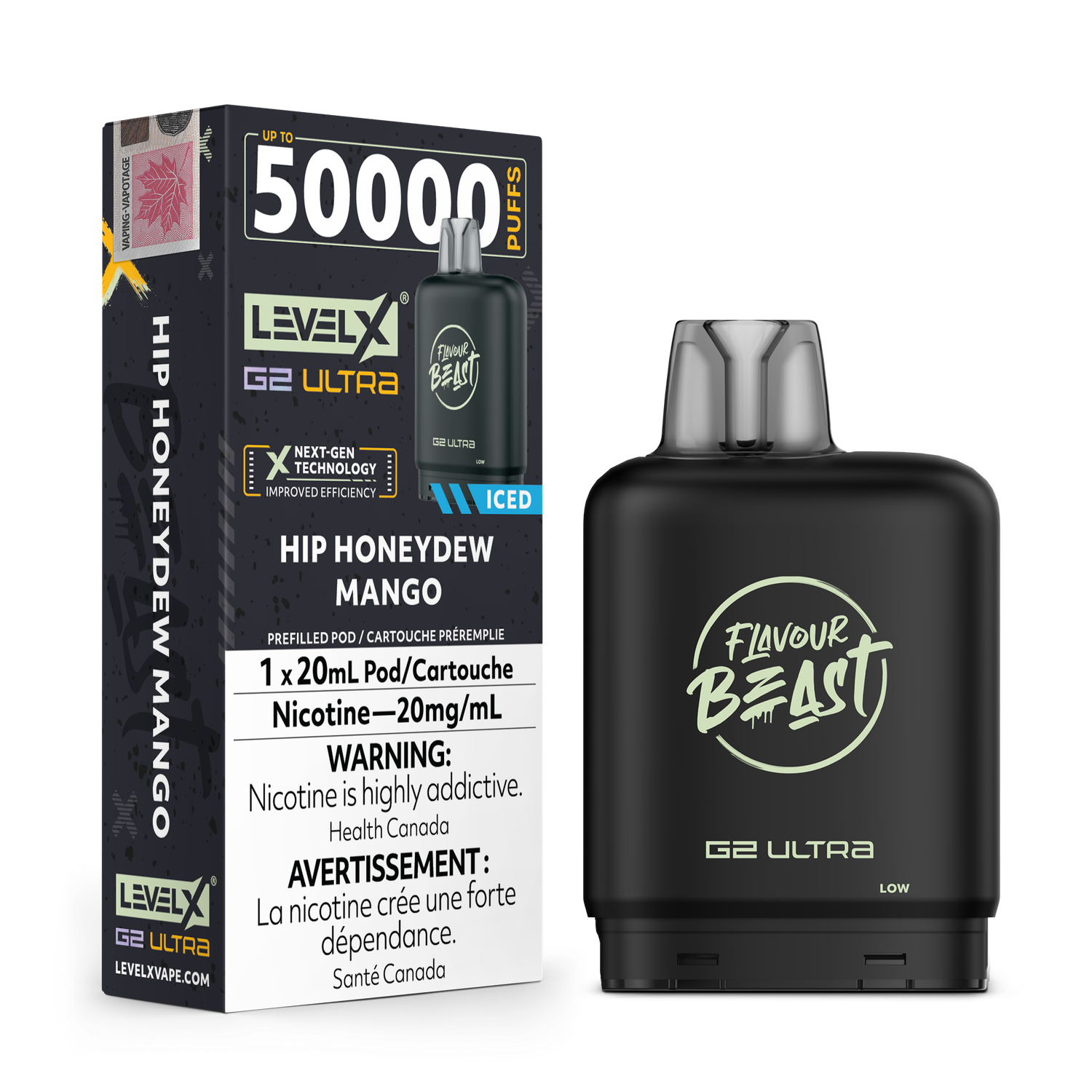 Flavour Beast Level X G2 Ultra 50K Pod - Hip Honeydew Mango Ice