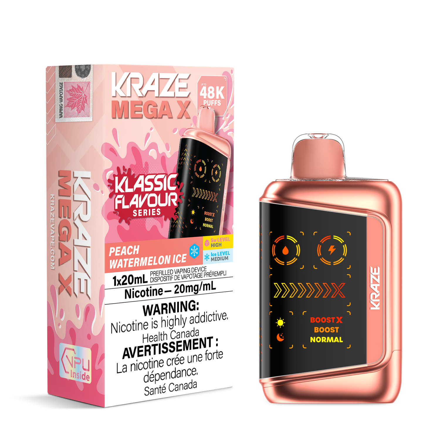 Kraze Mega X 48K Classic - Peach Watermelon Ice