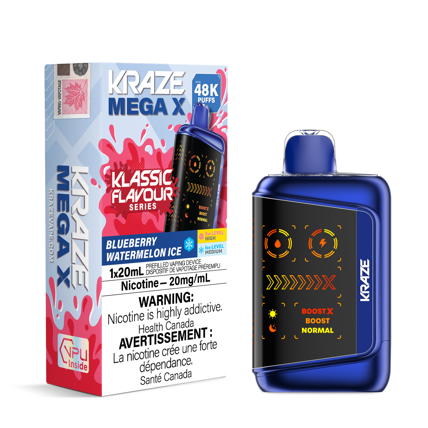Kraze Mega X 48K Classic - Blueberry Watermelon Ice