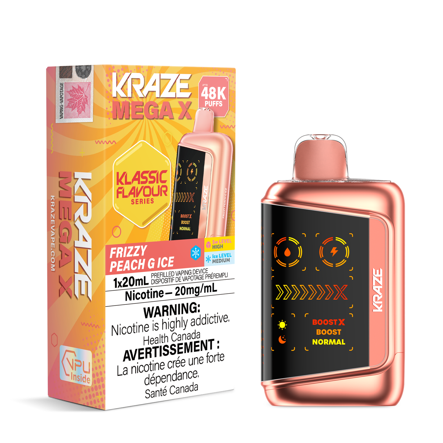 Kraze Mega X 48K Classic - Frizzy Peach G Ice