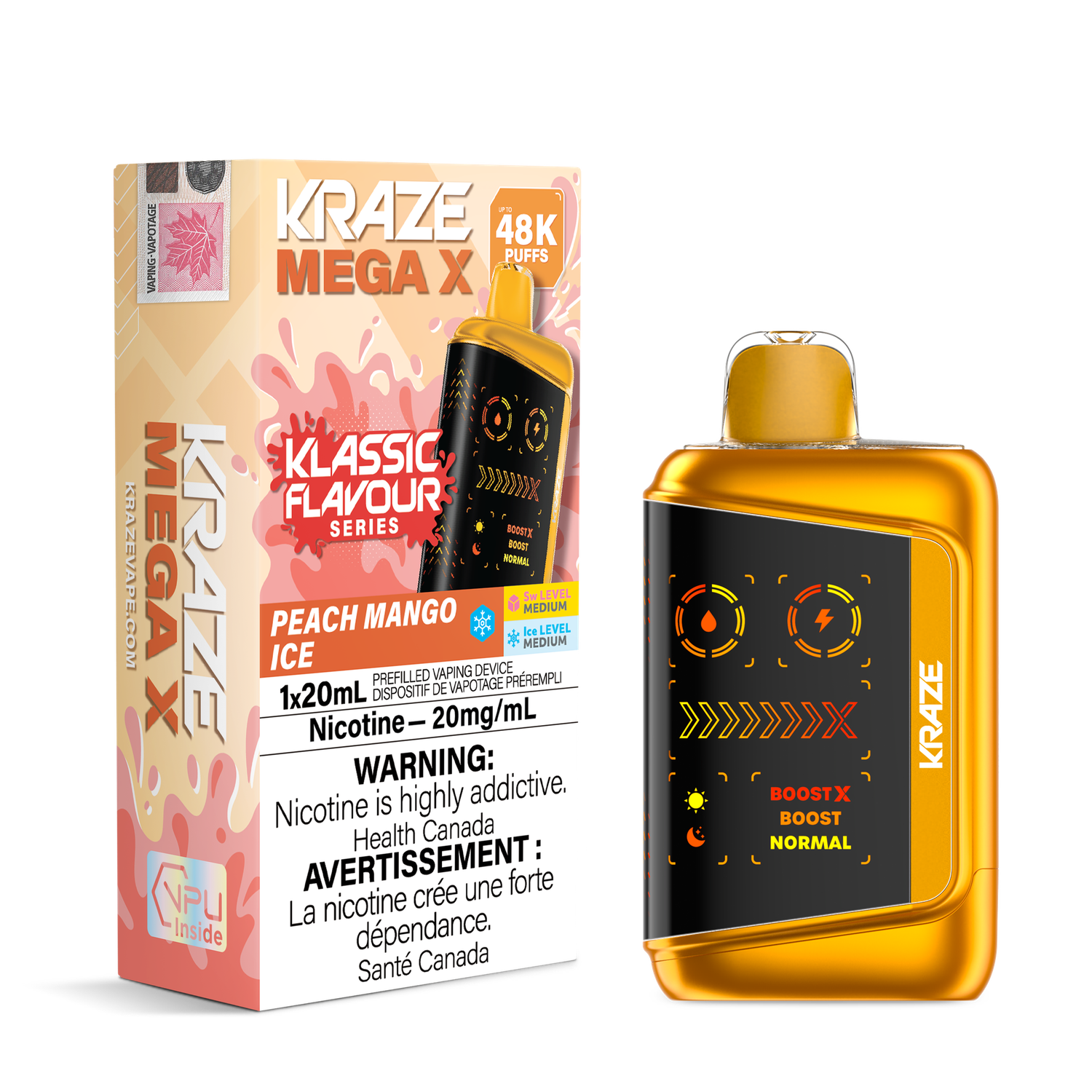 Kraze Mega X 48K Classic - Peach Mango Ice