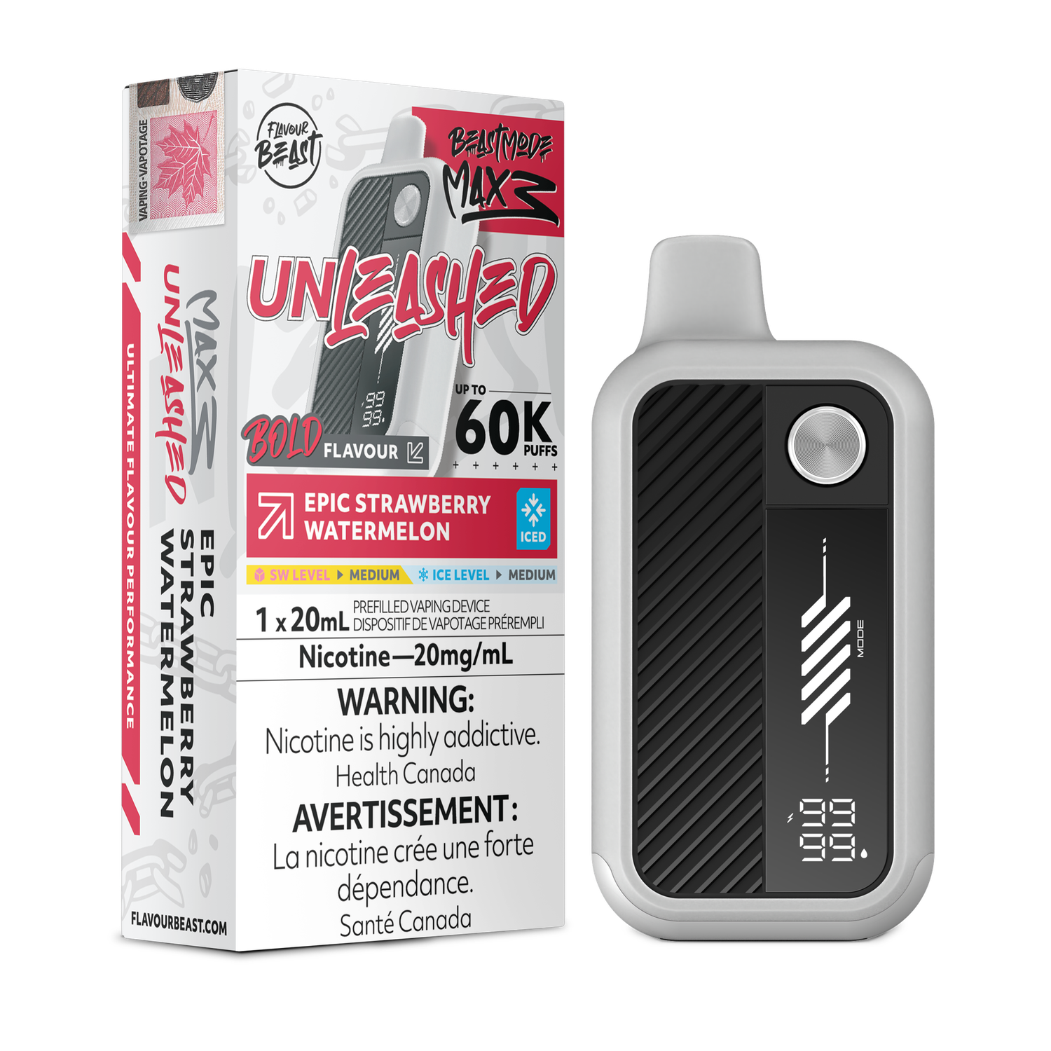 Flavour Beast Beast Mode Max 3 60K - Epic Strawberry Watermelon Iced