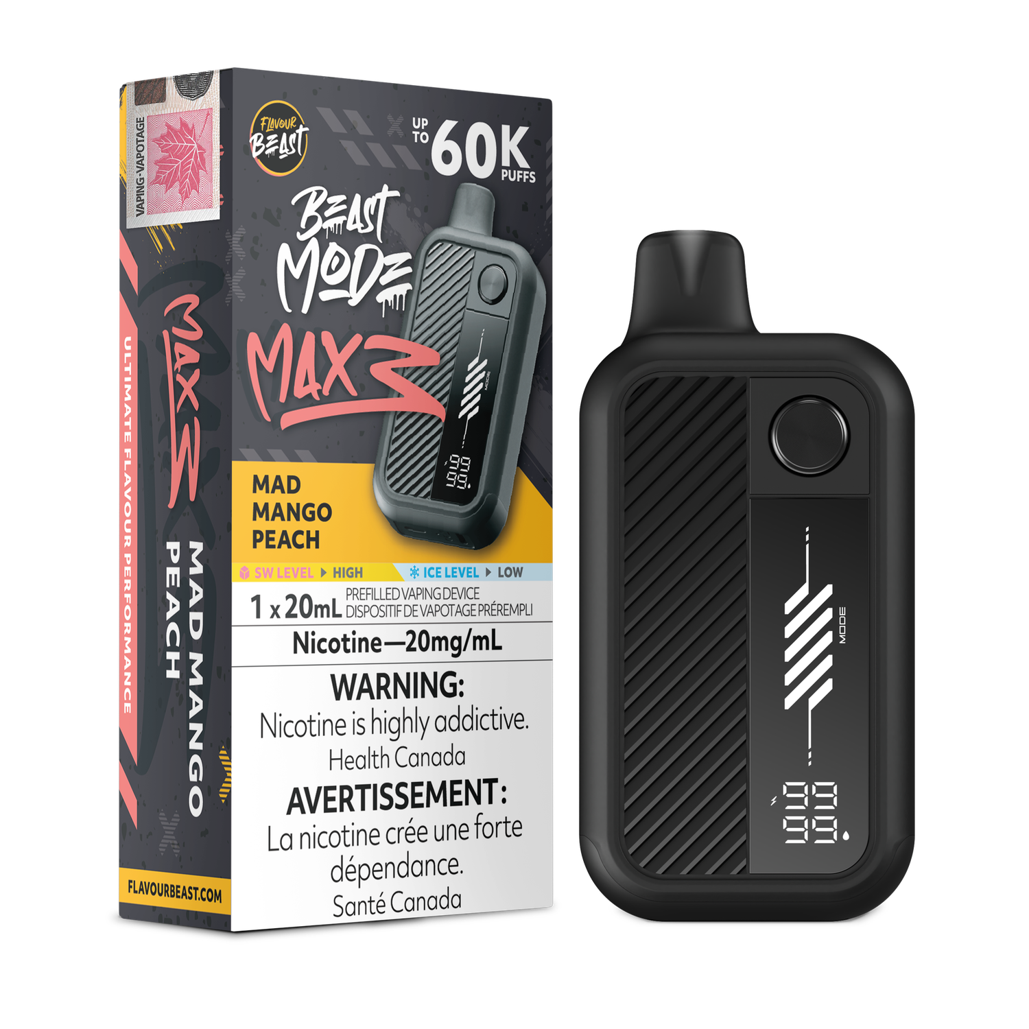 Flavour Beast Beast Mode Max 3 60K - Mad Mango Peach