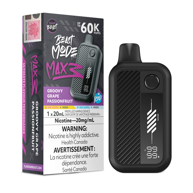 Flavour Beast Beast Mode Max 3 60K - Groovy Grape Passionfruit Iced