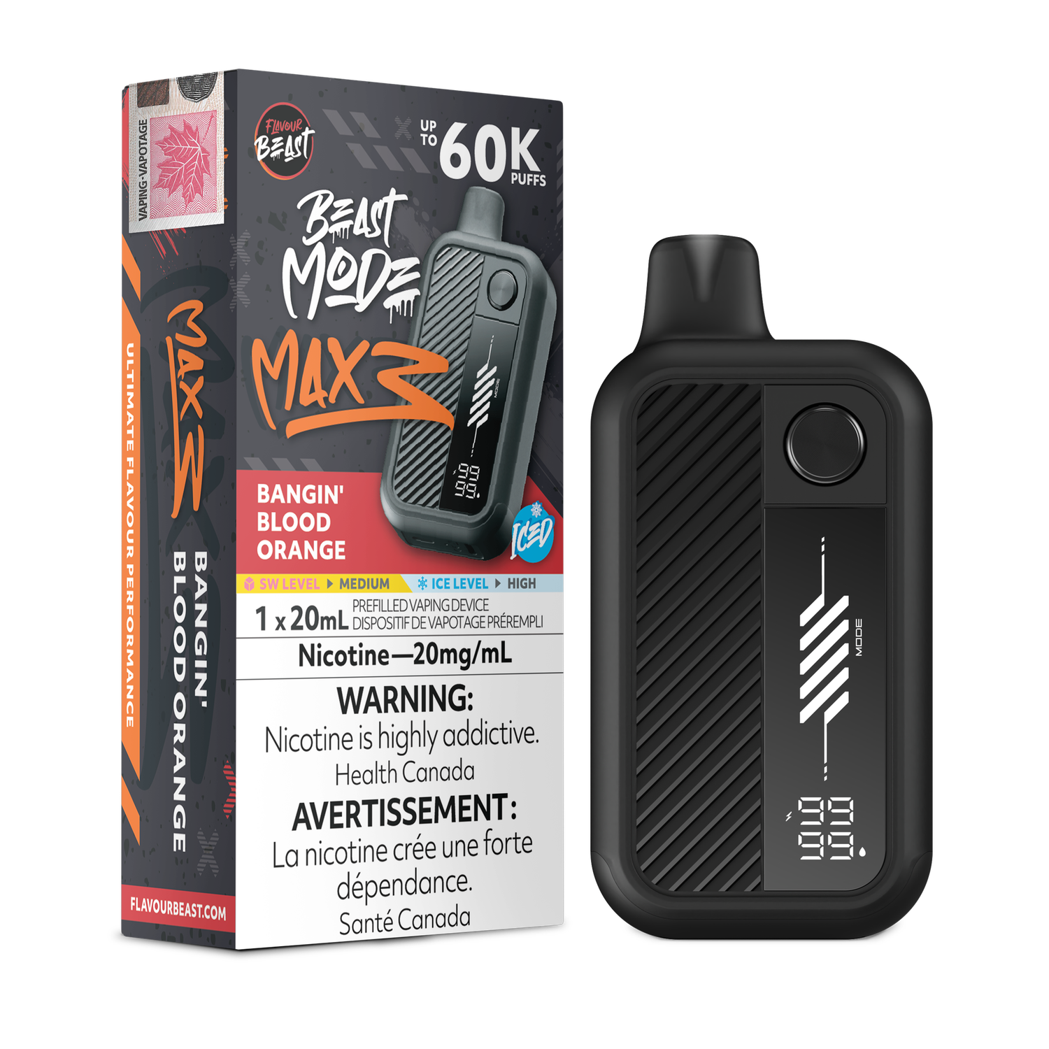 Flavour Beast Beast Mode Max 3 60K - Bangin' Blood Orange Iced