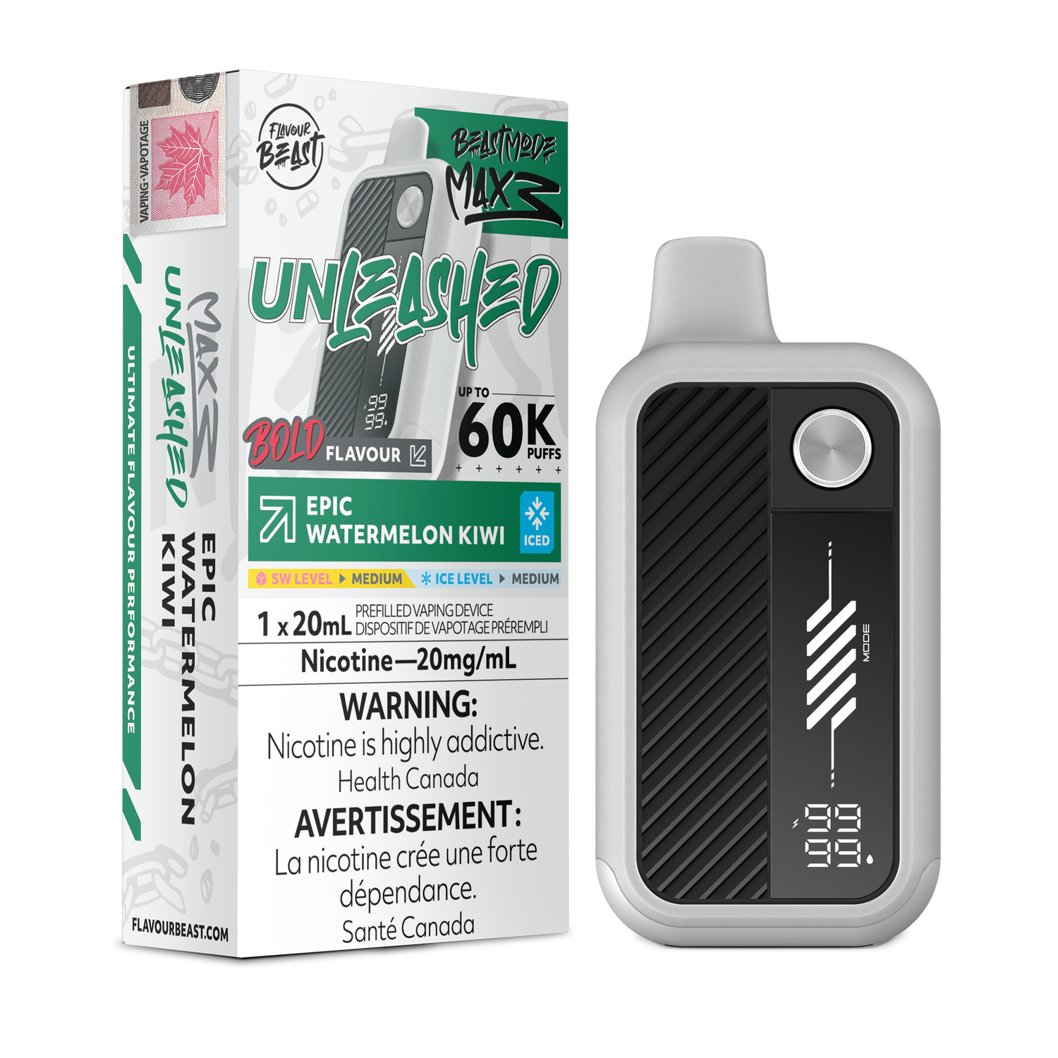 Flavour Beast Beast Mode Max 3 60K - Epic Watermelon Kiwi Iced