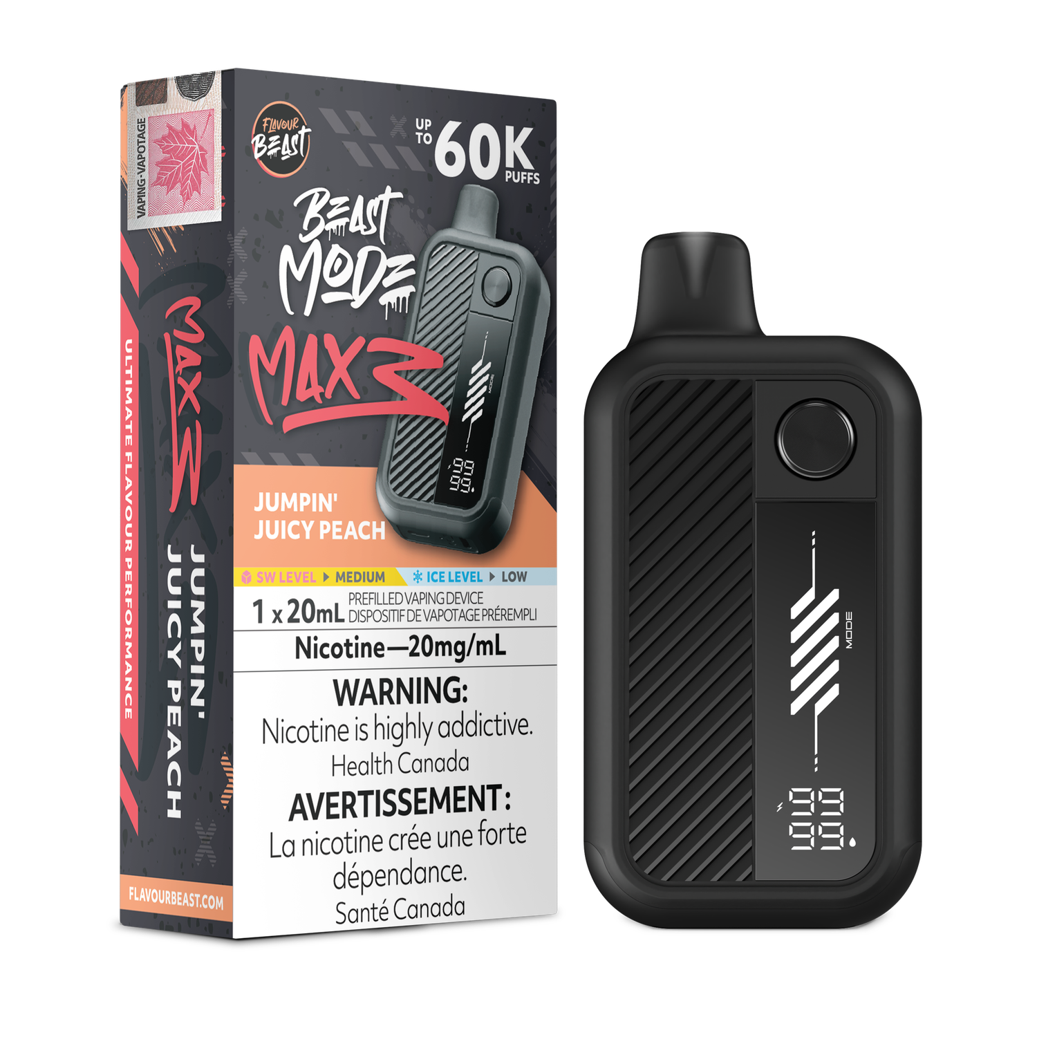 Flavour Beast Beast Mode Max 3 60K - Jumpin' Juicy Peach