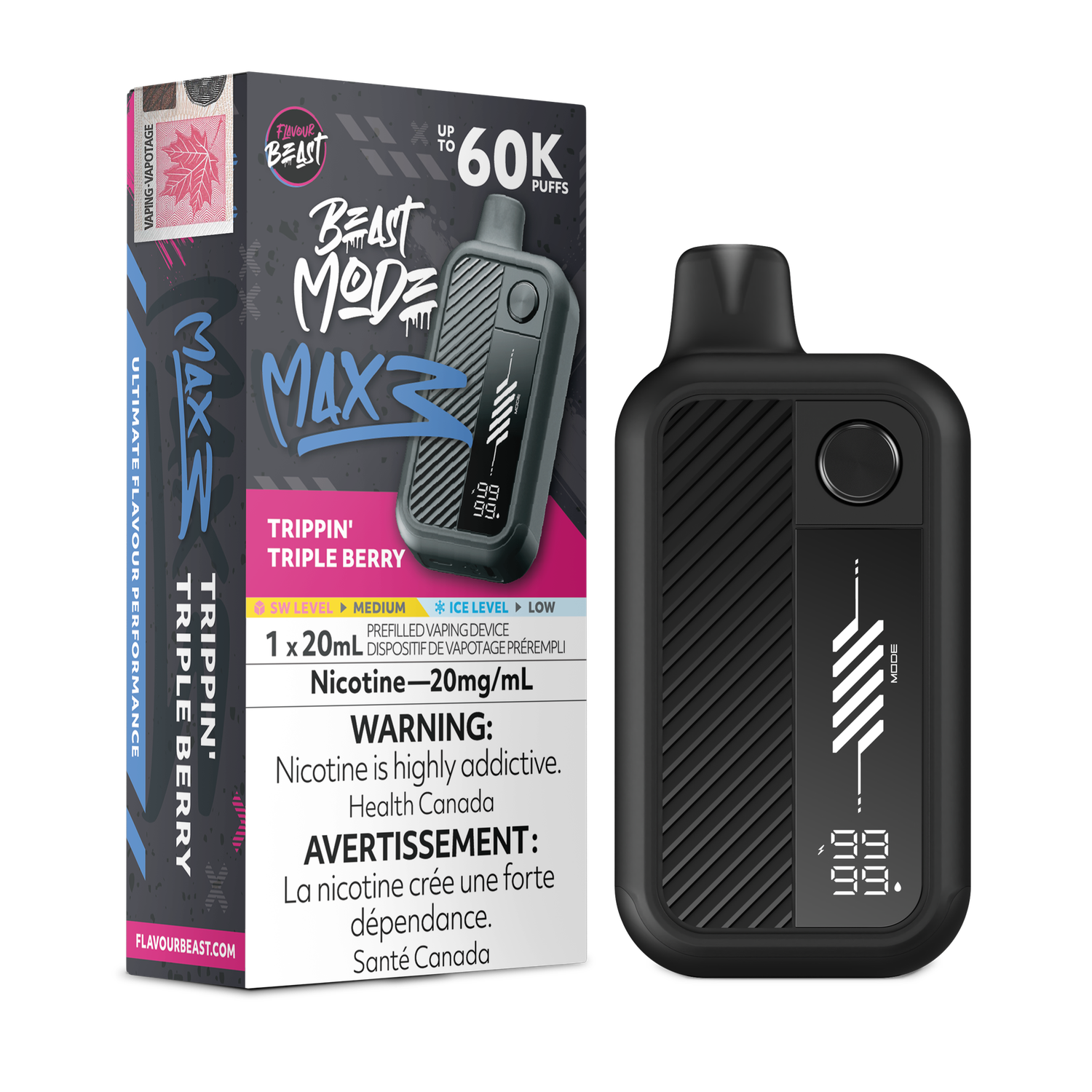 Flavour Beast Beast Mode Max 3 60K - Trippin' Triple Berry