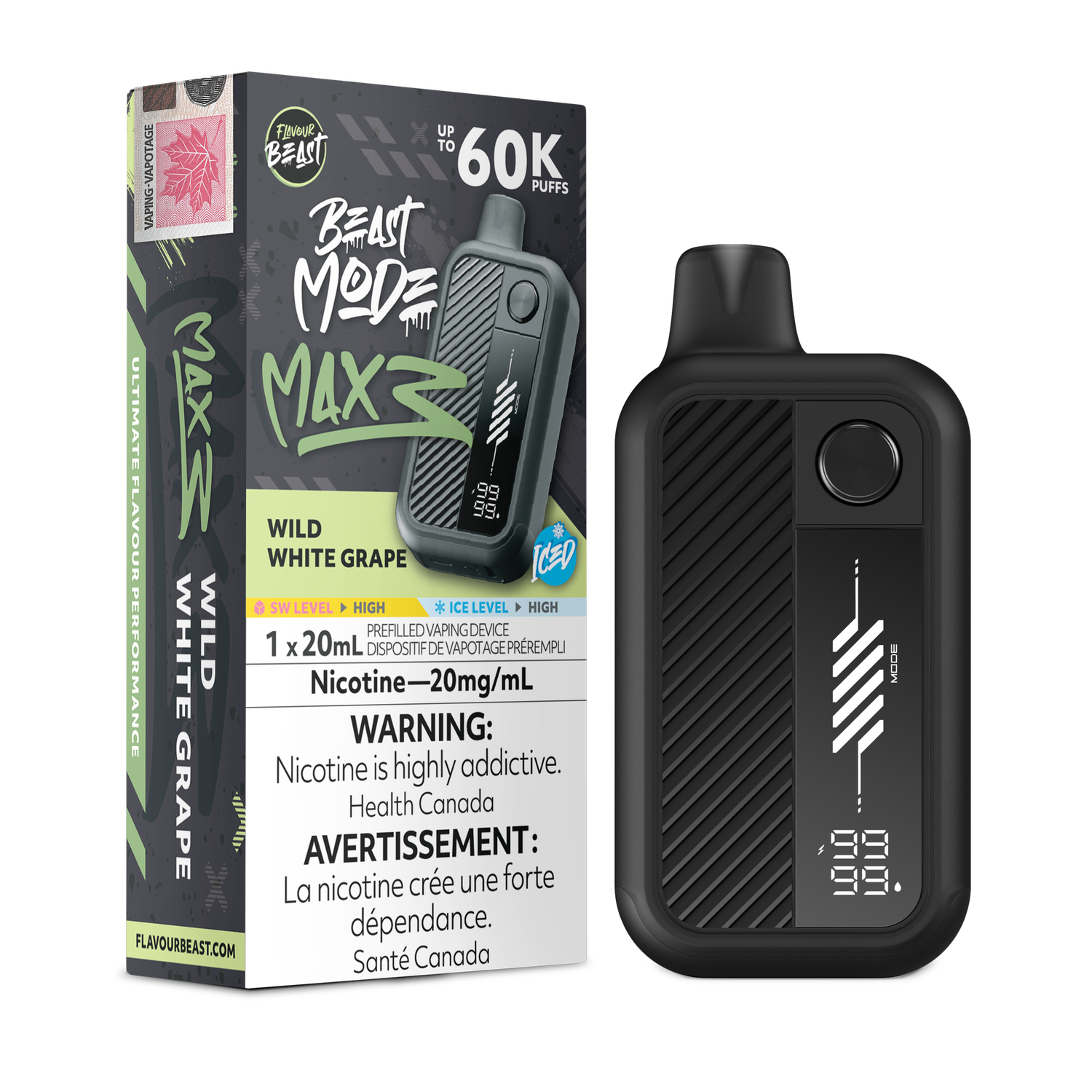 Flavour Beast Beast Mode Max 3 60K - Wild White Grape Iced