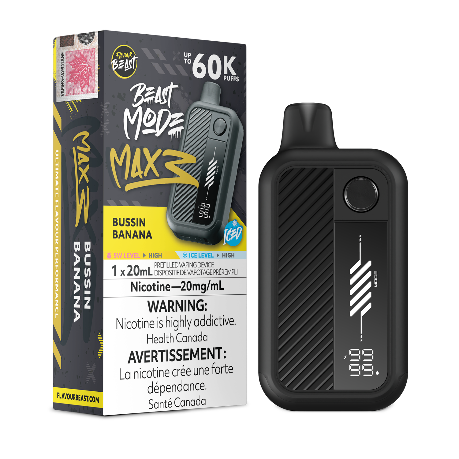 Flavour Beast Beast Mode Max 3 60K - Bussin Banana Iced