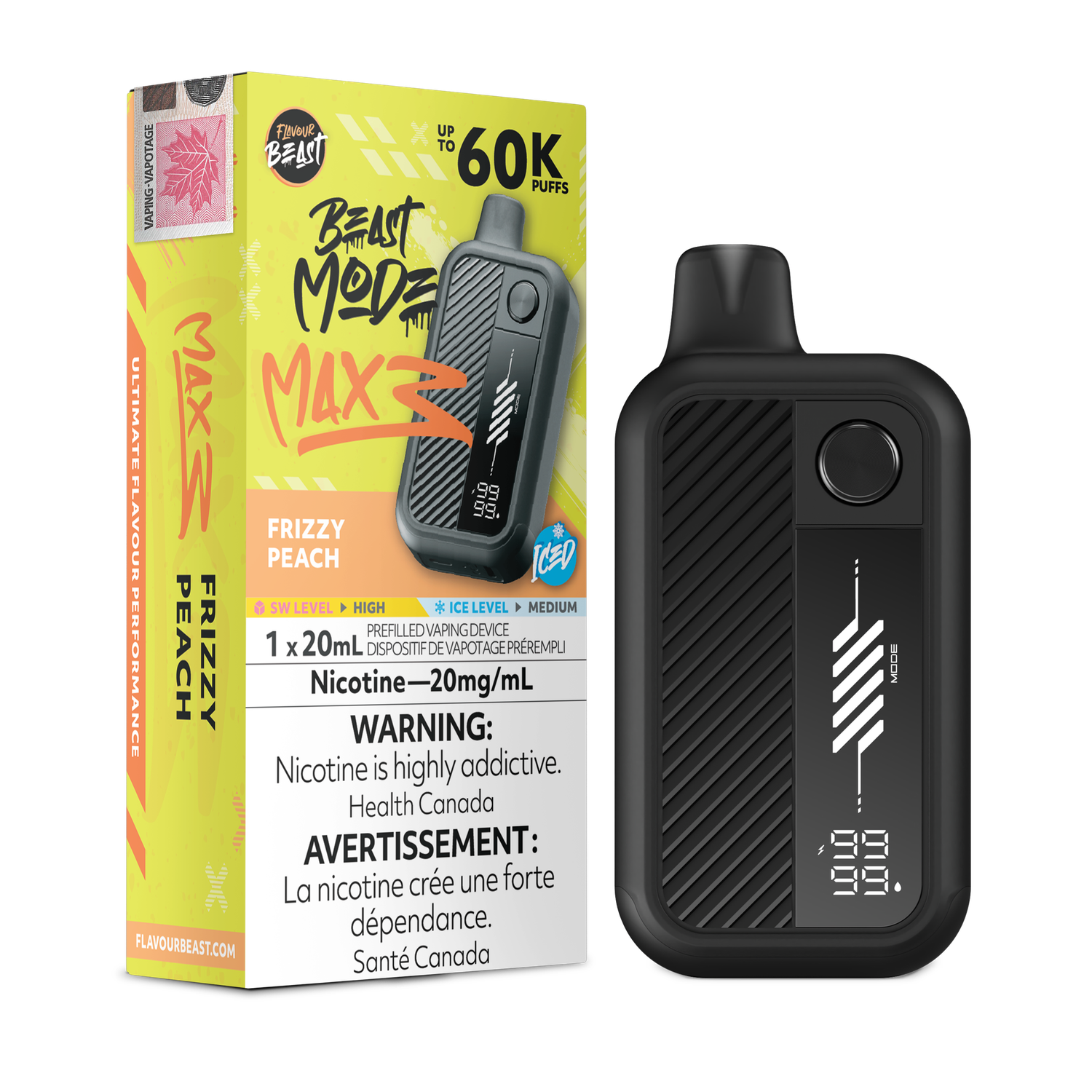 Flavour Beast Beast Mode Max 3 60K - Frizzy Peach Iced