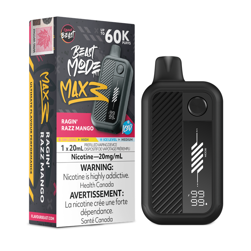 Flavour Beast Beast Mode Max 3 60K - Ragin' Razz Mango Iced