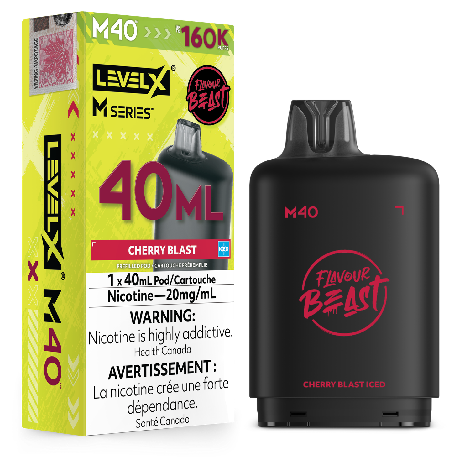 Flavour Beast Level X M Series Pod 40ML 160K - Cherry Blast Iced Flavour Beast Level X M Series Pod 40ML 160K - Cherry Blast Iced