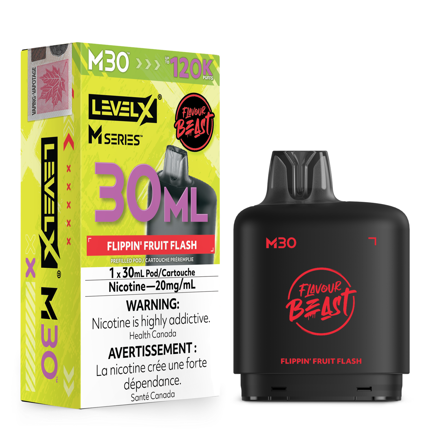 Flavour Beast Level X M Series Pod 30ML 120K - Flippin' Fruit Flash Flavour Beast Level X M Series Pod 30ML 120K - Flippin' Fruit Flash