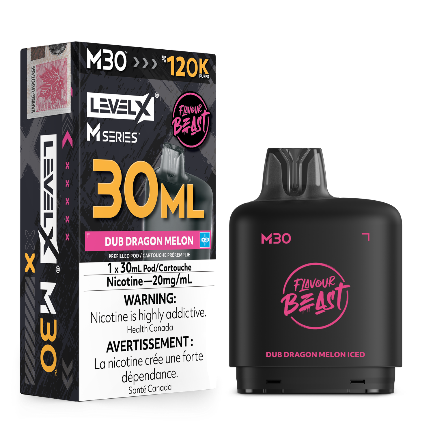 Flavour Beast Level X M Series Pod 30ML 120K - Dub Dragon Melon Iced Flavour Beast Level X M Series Pod 30ML 120K - Dub Dragon Melon Iced