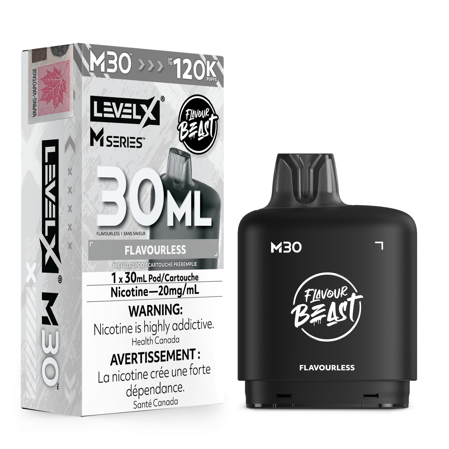 Flavour Beast Level X M Series Pod 30ML 120K - Flavourless Flavour Beast Level X M Series Pod 30ML 120K - Flavourless