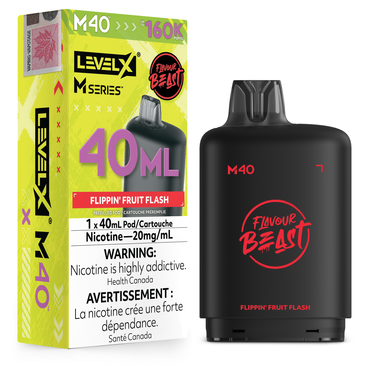 Flavour Beast Level X M Series Pod 40ML 160K - Flippin' Fruit Flash Flavour Beast Level X M Series Pod 40ML 160K - Flippin' Fruit Flash