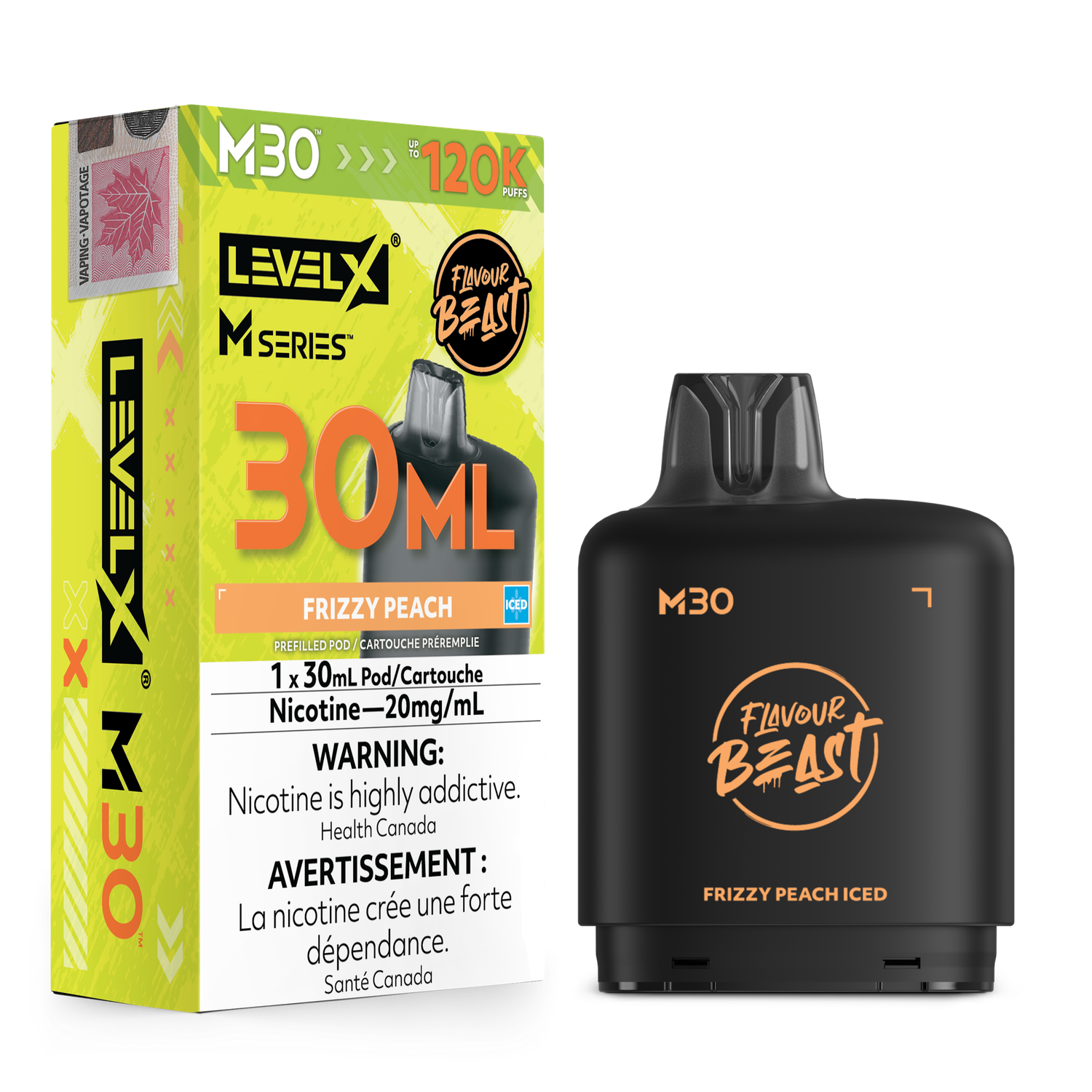 Flavour Beast Level X M Series Pod 30ML 120K - Frizzy Peach Iced
