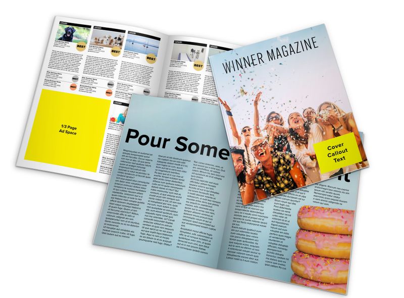 Winner's Magazine Front Cover Call Out + Story + 1/3 Page