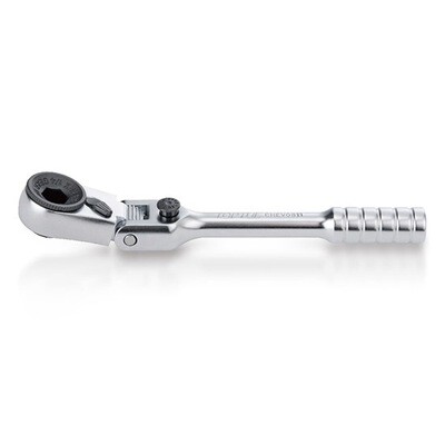 1/4" (H) Locking Flexible Head Mini Reversible Bit Ratchet Handle Satin Chrome