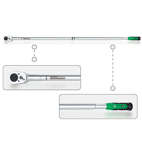 1” 200-1000Nm L=1490mm Micrometer Adjustable Torque Wrench (Window Display) Satin