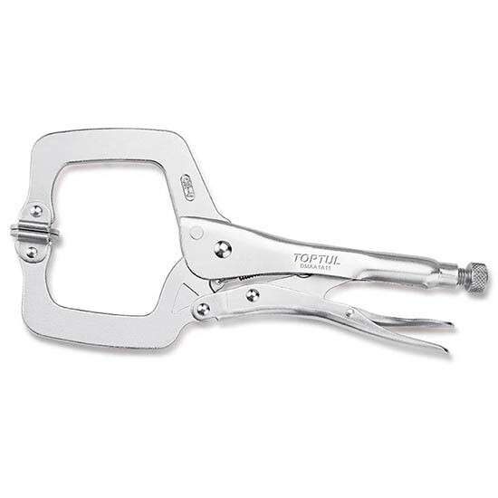 11” C-Clamp Locking Pliers with Swivel Pads Nickel