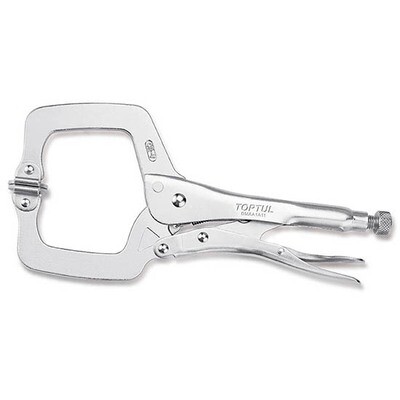 11” C-Clamp Locking Pliers with Swivel Pads Nickel